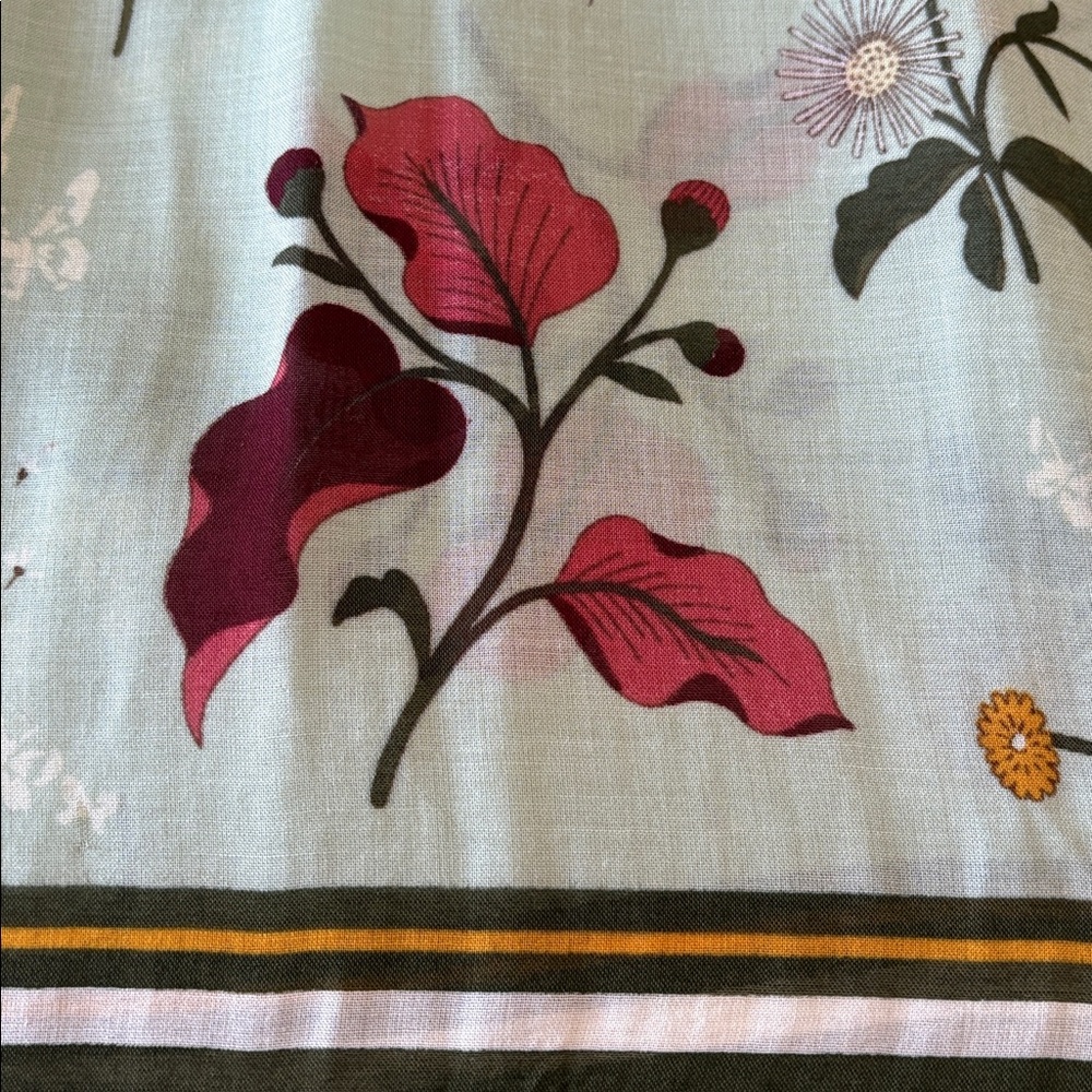 Talbots Geometric Pattern Scarf in aqua, pink and Yellow - Picture 4 of 6